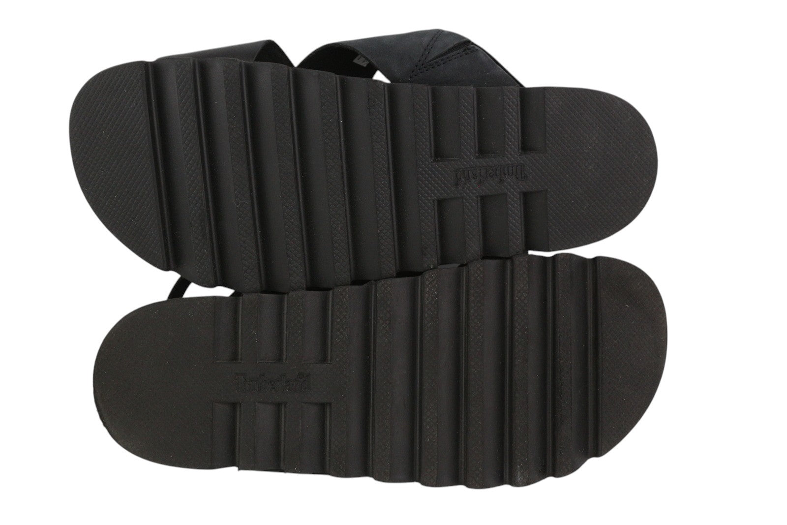 TIMBERLAND A23FE Women's EU39 Black Leather Platform Sandals Buckle Logo