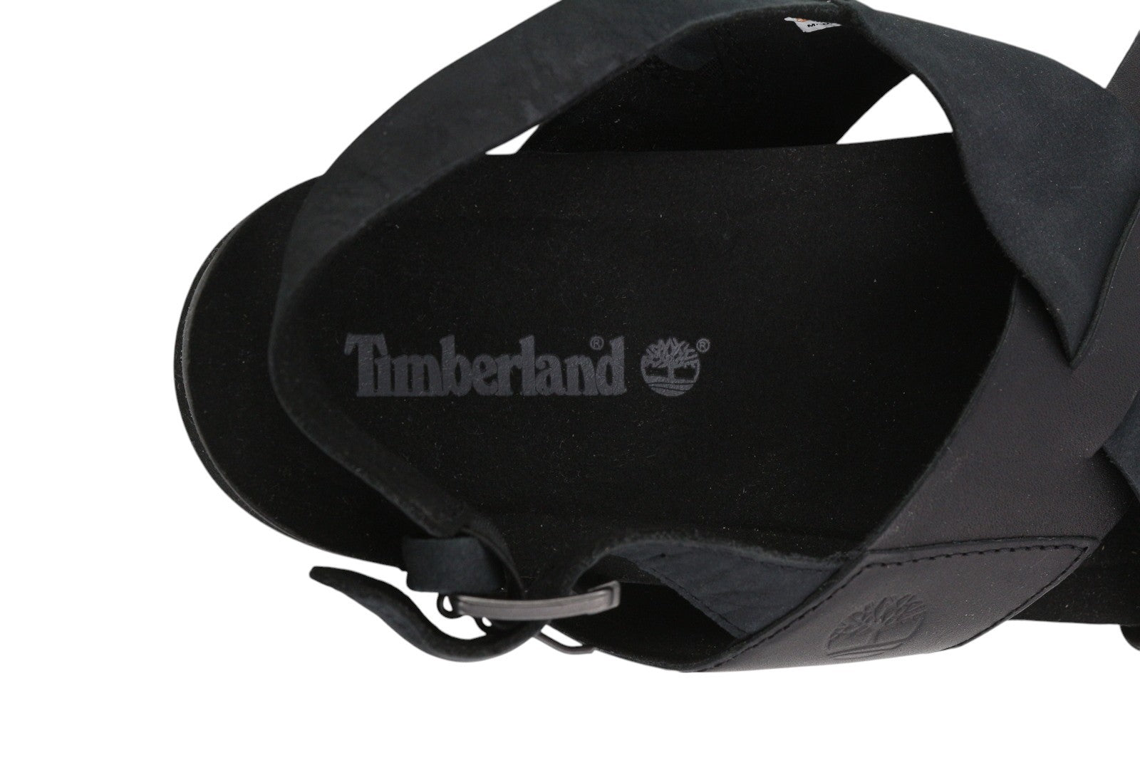 TIMBERLAND A23FE Women's EU39 Black Leather Platform Sandals Buckle Logo