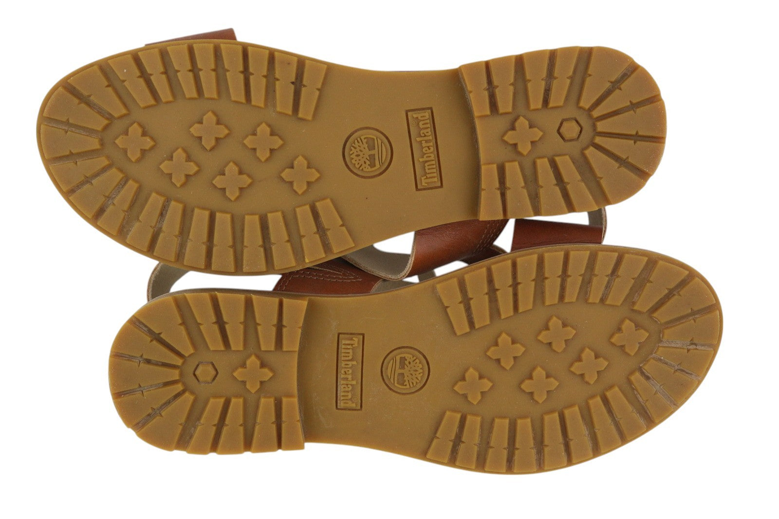 TIMBERLAND A23VZ Women's EU36 Brown Leather Open Toe Flat Sandals Logo