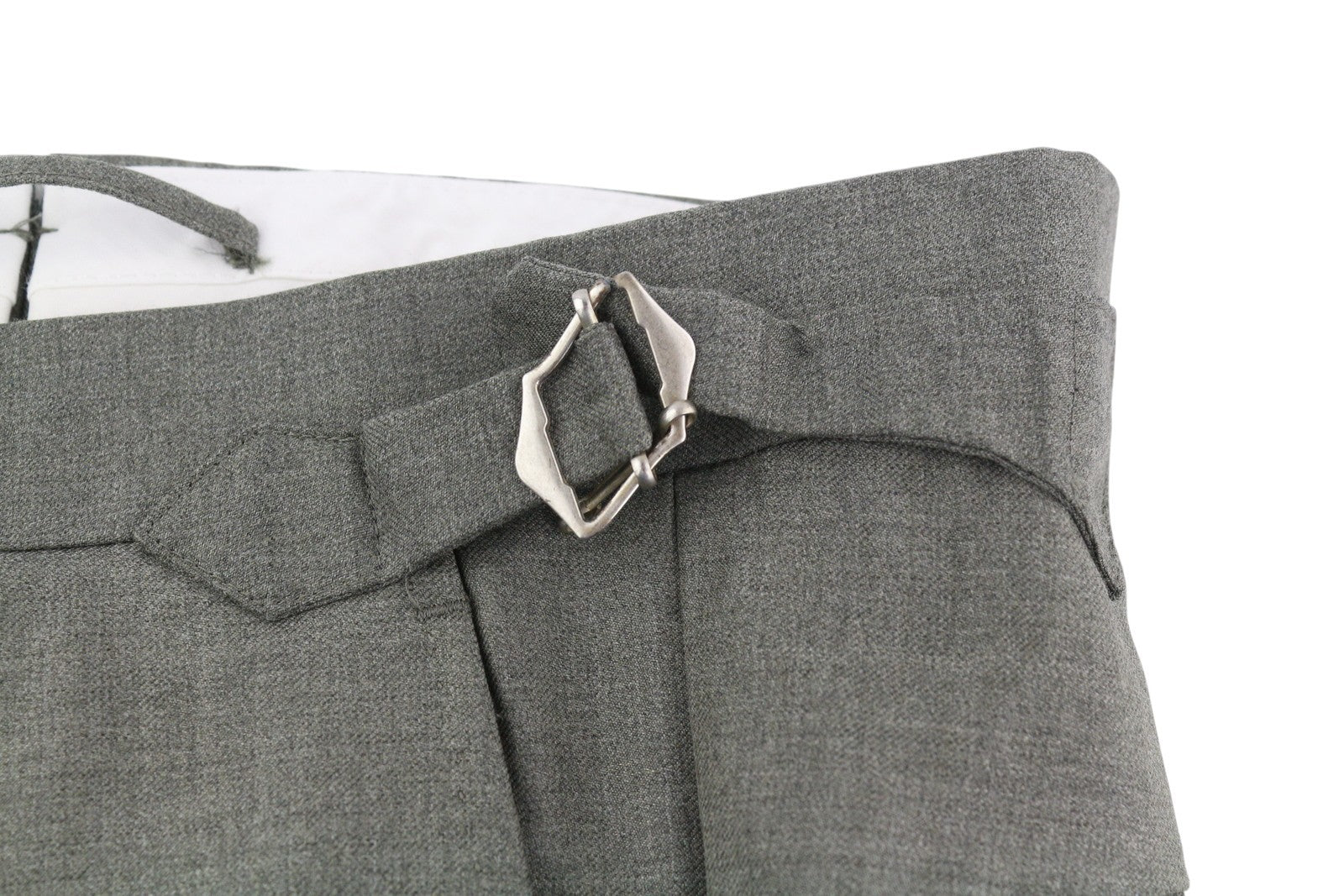 SUITSUPPLY Vigo ZC Men's Trousers UK44R Grey Melange Wool Pleated Slim Zip