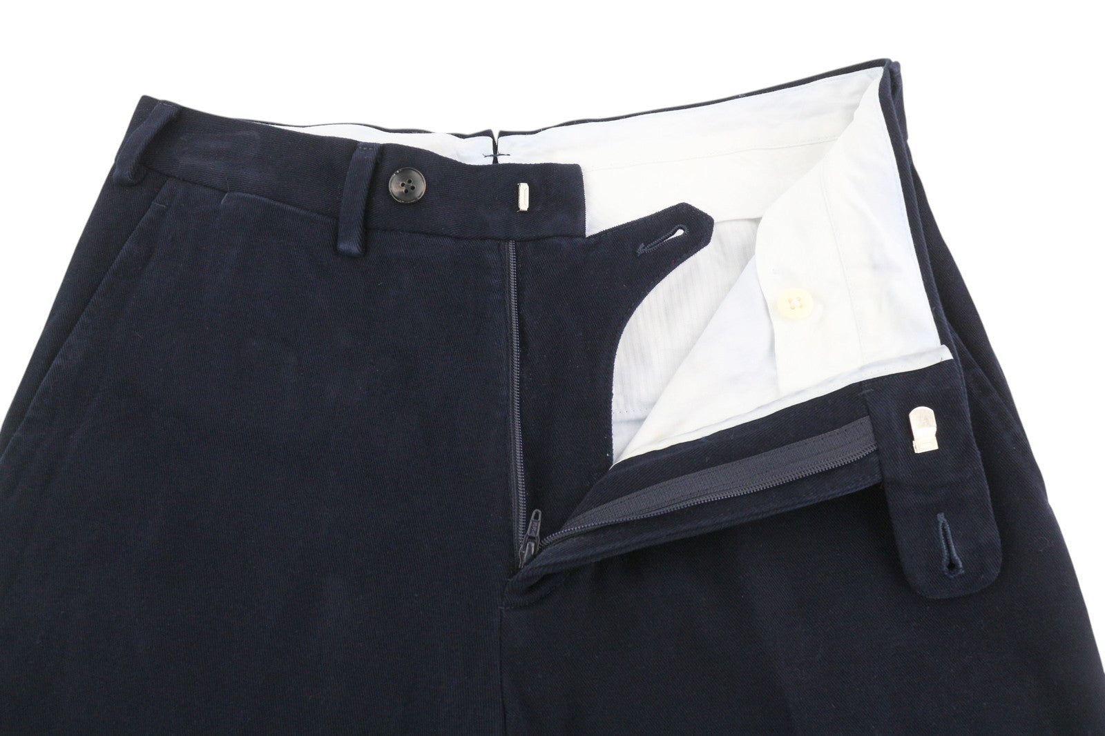 SUITSUPPLY Soho Men's Trousers UK32R Dark Blue Chino Tapered Zip Casual