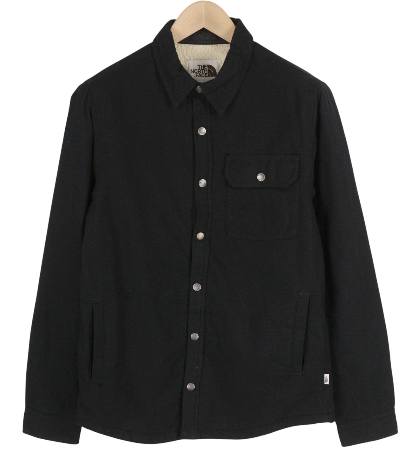 THE NORTH FACE Campshire Men's Jacket S Black Fleece Lined Overshirt Snaps