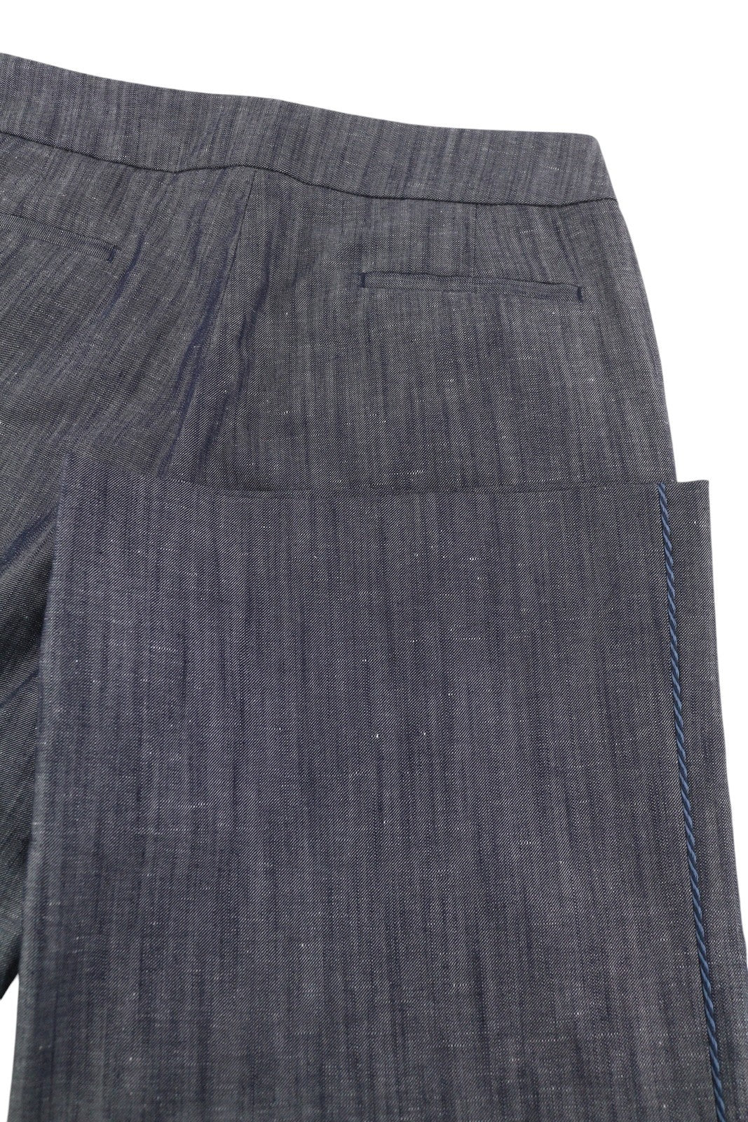 PT TORINO Taylor Women's Trousers 40 W28 Grey Linen Blend High Waist Flared
