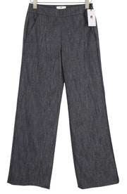 PT TORINO Taylor Women's Trousers 42 W30 Grey Linen Blend High Waist Flare