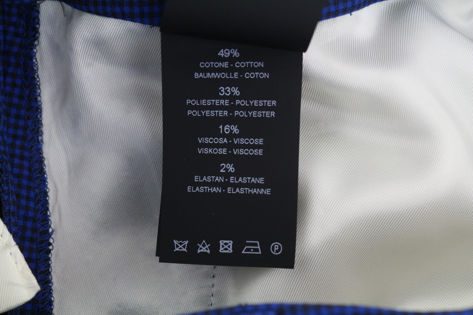 PT TORINO Ambra Women's Trousers 42 W30 Blue Patterned Turn-Up Tapered Ankle