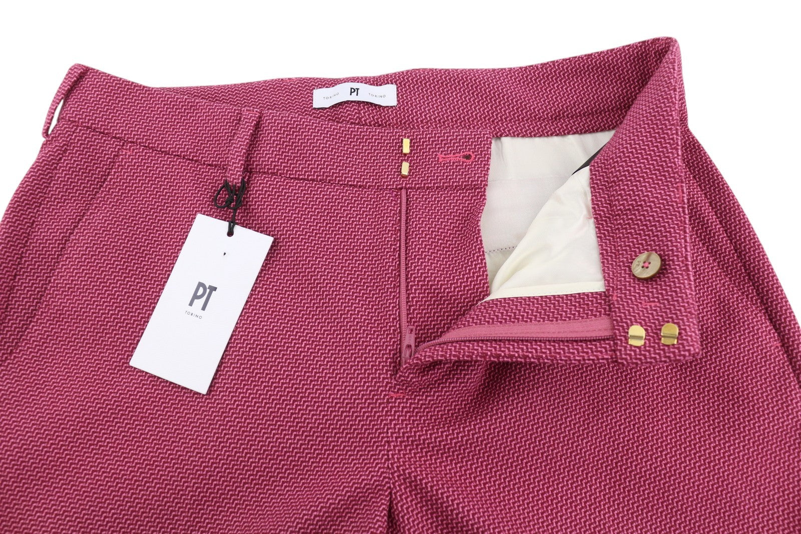 PT TORINO New York Women's Trousers 42 W30 Purple Patterned Ankle Tapered