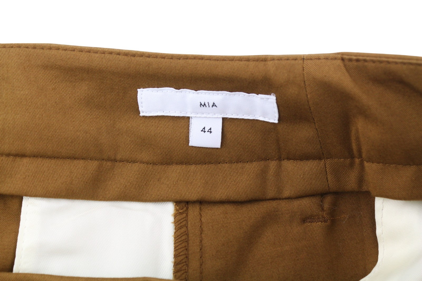PT TORINO Mia Women's Trousers 44 W30 Brown Flared Leg Ankle Length Logo