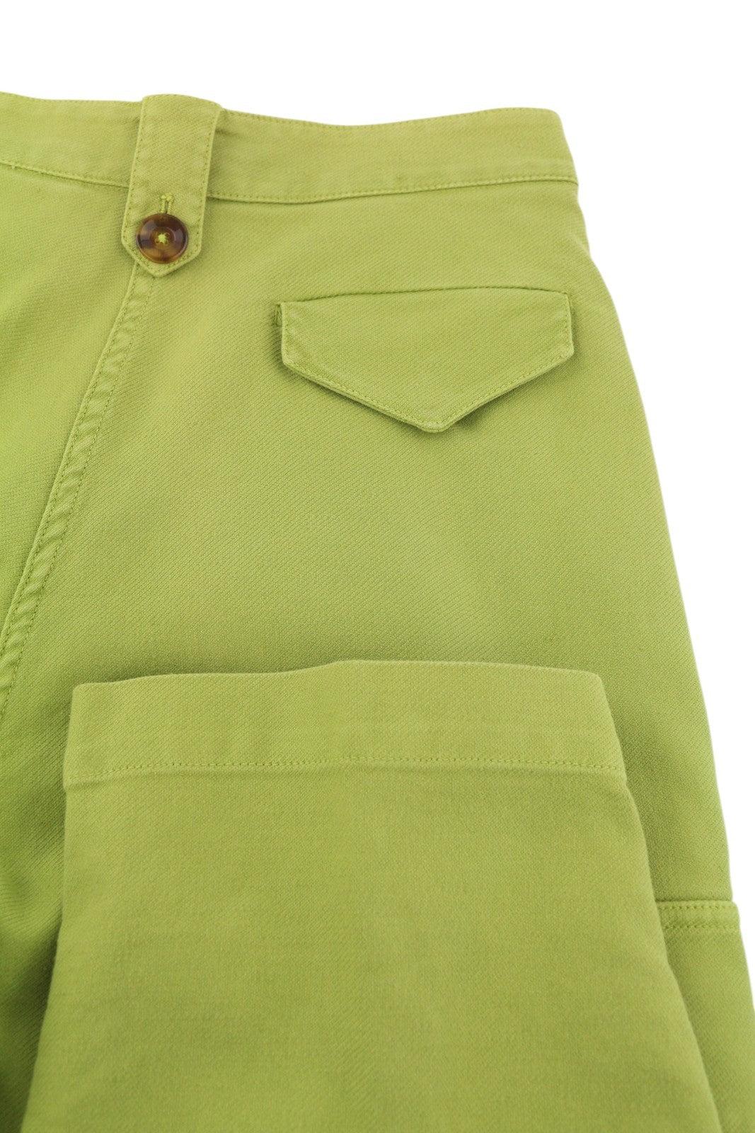 PT TORINO Zoe Women's Trousers 42 W28 Green Cargo Linen Blend Tapered Fit