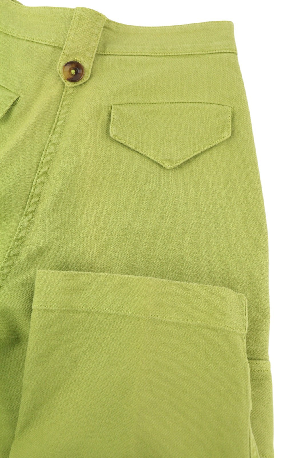 PT TORINO Zoe Women's Trousers 38 W25 Green Cargo High Rise Linen Tapered