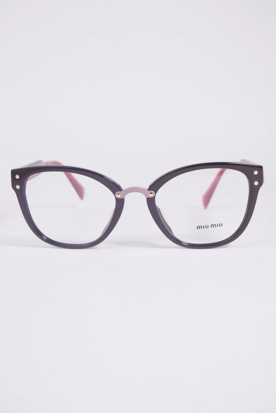 MIU MIU MU04QVA Women Eyeglasses Brown Square Frame Demo Lens 140mm Full Rim