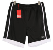 DIESEL Amsb-Stadiom-Wt13 Men Shorts L 55DSL Sport Track Elastic Waist Black