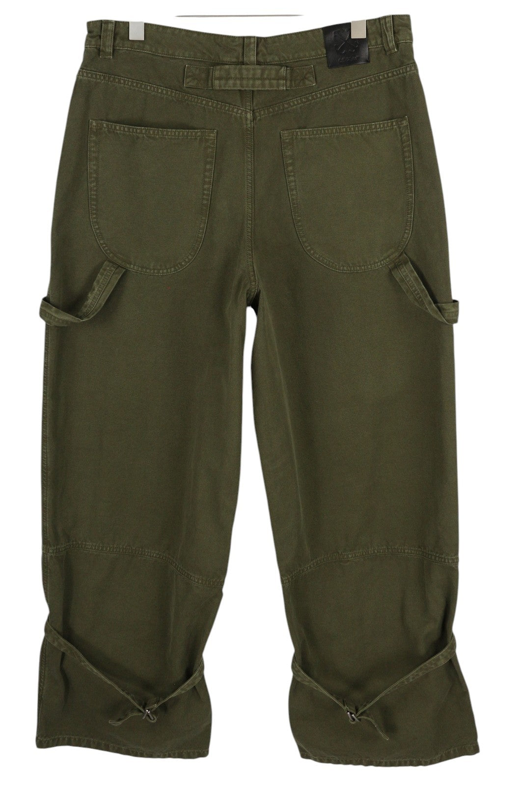 OFF-WHITE Garment Dyed Canvas Relax Men's Jeans W34 Green Straight Strap RRP799