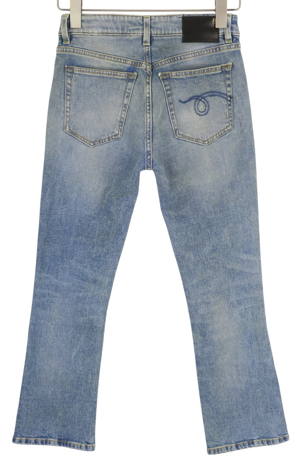 R13 Kick Women's Jeans 25 Jasper Stretch Bootcut Ankle Washed Denim RRP695