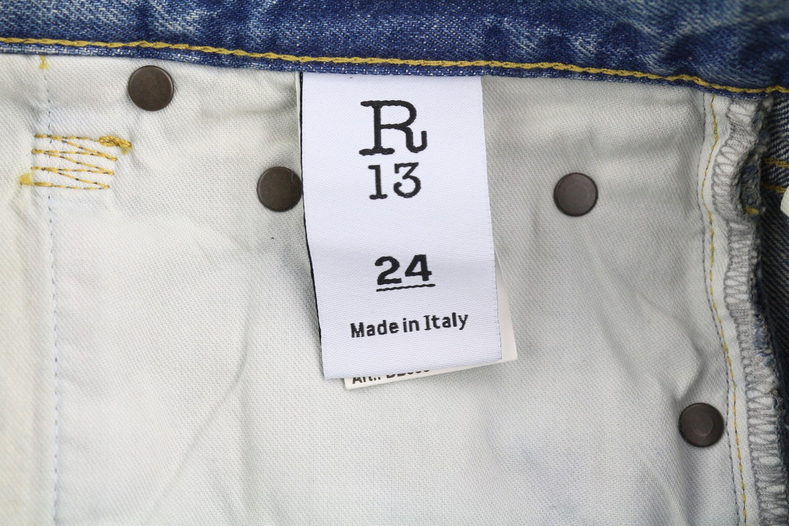 R13 Cropped Wixdeleg Women's Jeans 24 Loose Straight Ankle Washed Denim RRP795