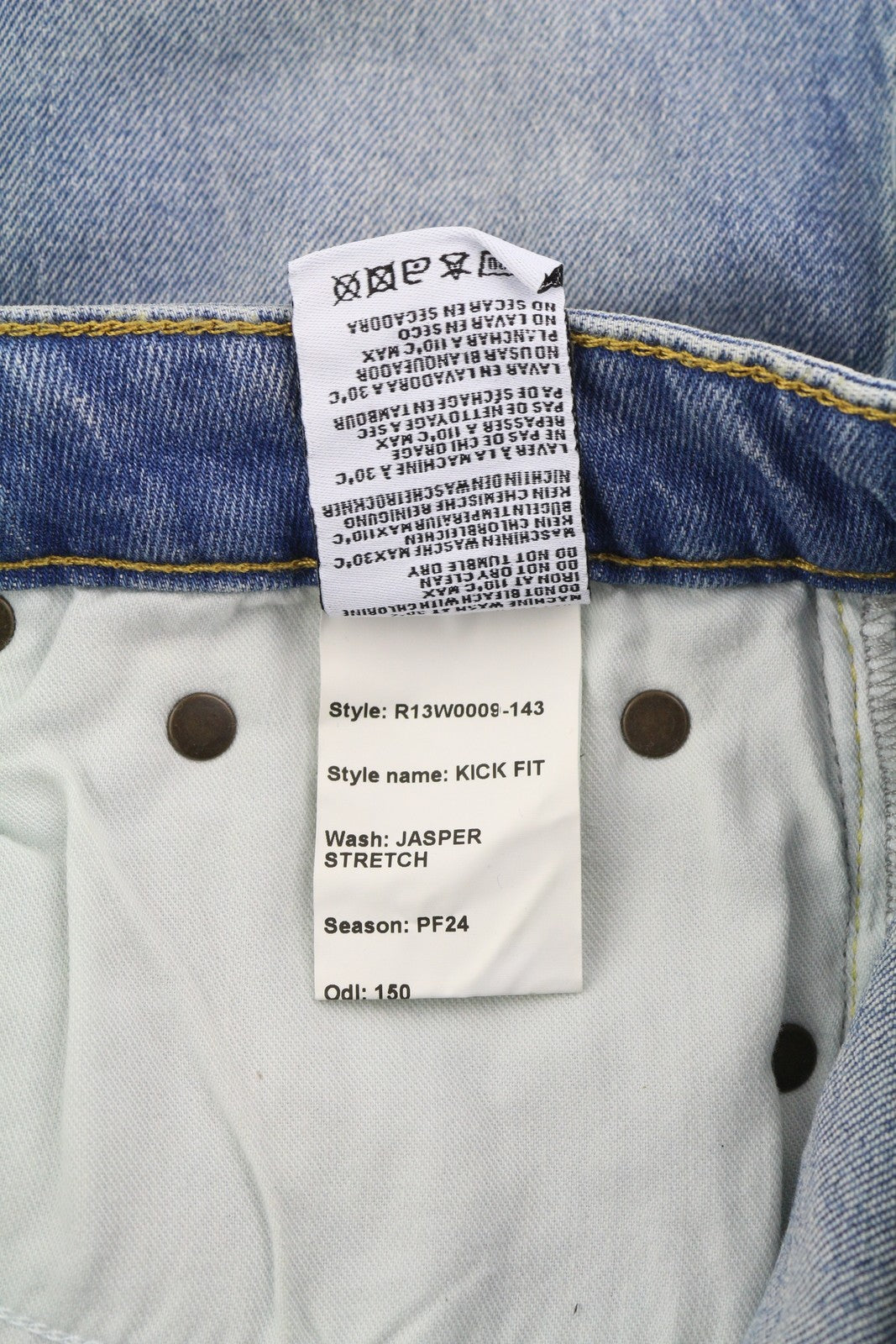R13 Kick Women's Jeans 27 Jasper Stretch Bootcut Ankle Washed Denim RRP695