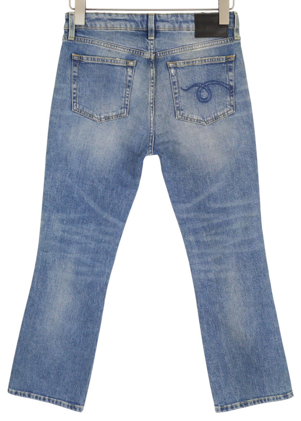 R13 Kick Women's Jeans 27 Jasper Stretch Bootcut Ankle Washed Denim RRP695