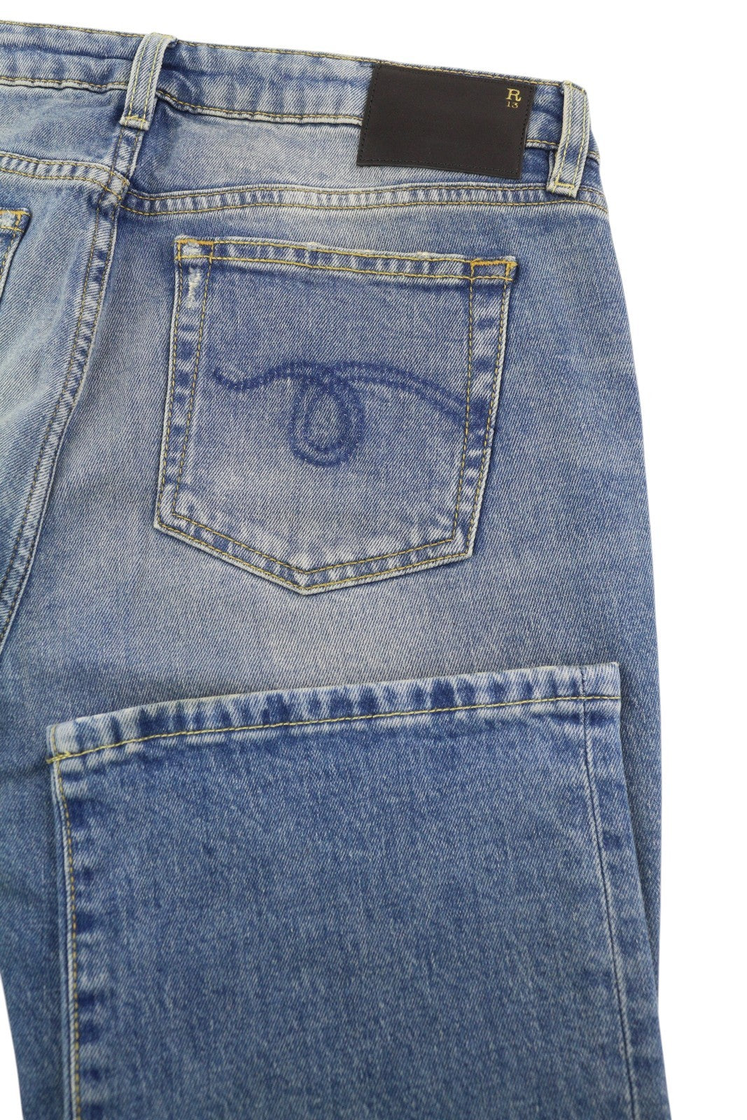 R13 Kick Women's Jeans 30 Jasper Stretch Bootcut Ankle Washed Denim RRP695