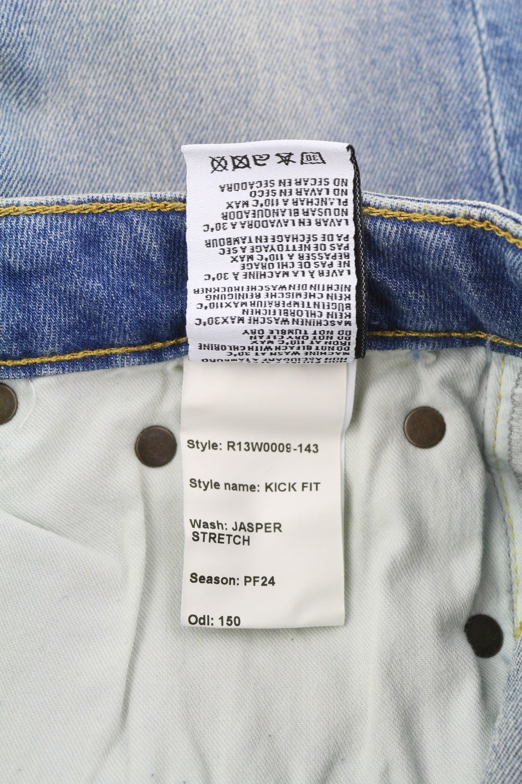 R13 Kick Women's Jeans 25 Jasper Stretch Bootcut Ankle Washed Denim RRP695