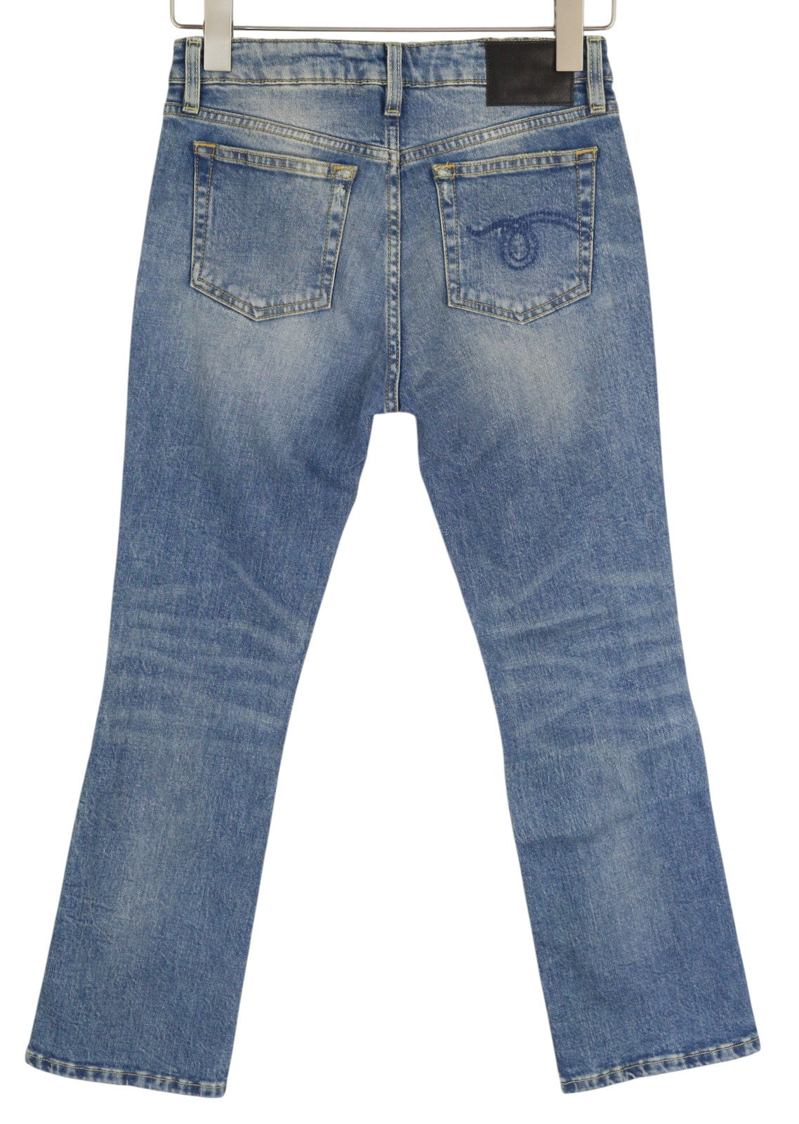 R13 Kick Women's Jeans 25 Jasper Stretch Bootcut Ankle Washed Denim RRP695