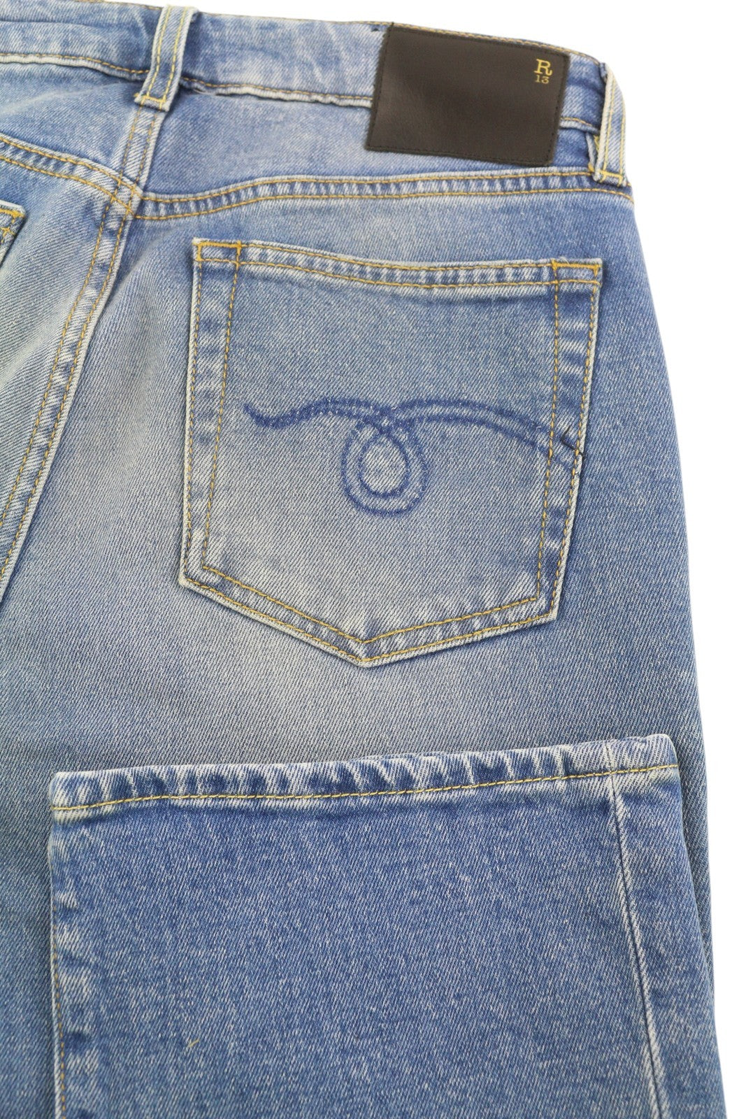 R13 Kick Women's Jeans 27 Jasper Stretch Bootcut Cropped Ankle Washed RRP695