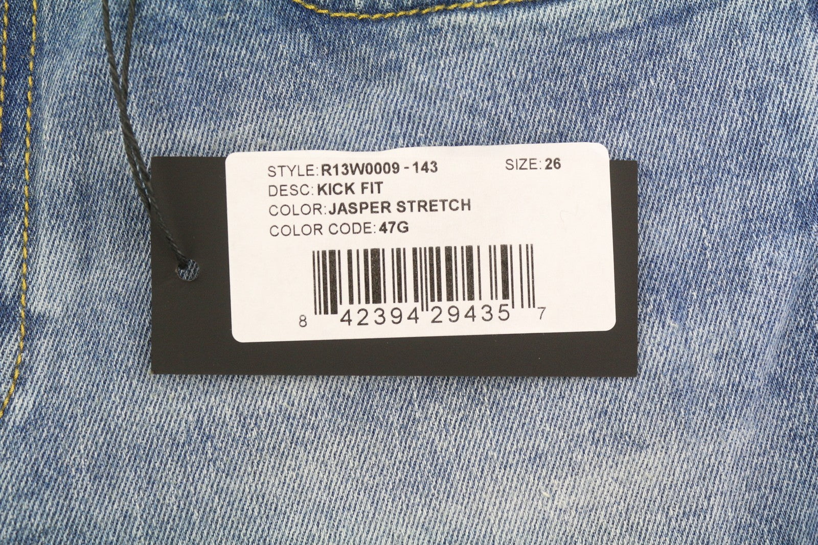 R13 Kick Women's Jeans 26 Jasper Stretch Bootcut Ankle Washed Denim RRP695