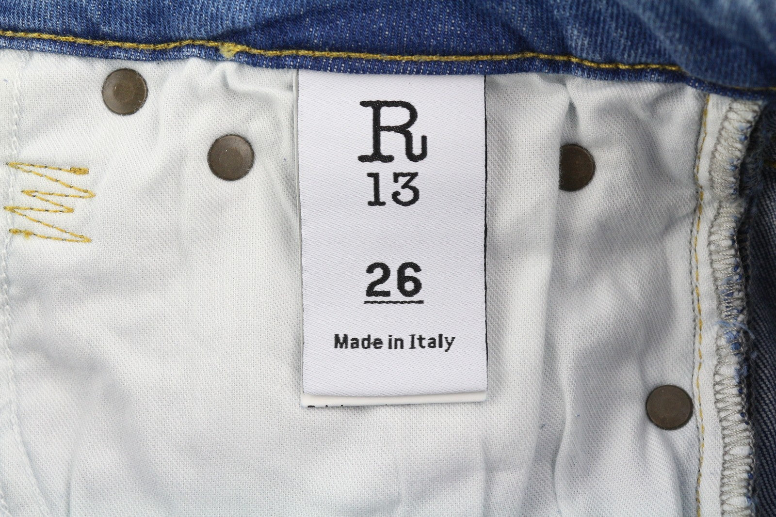 R13 Kick Women's Jeans 26 Jasper Stretch Bootcut Ankle Washed Denim RRP695