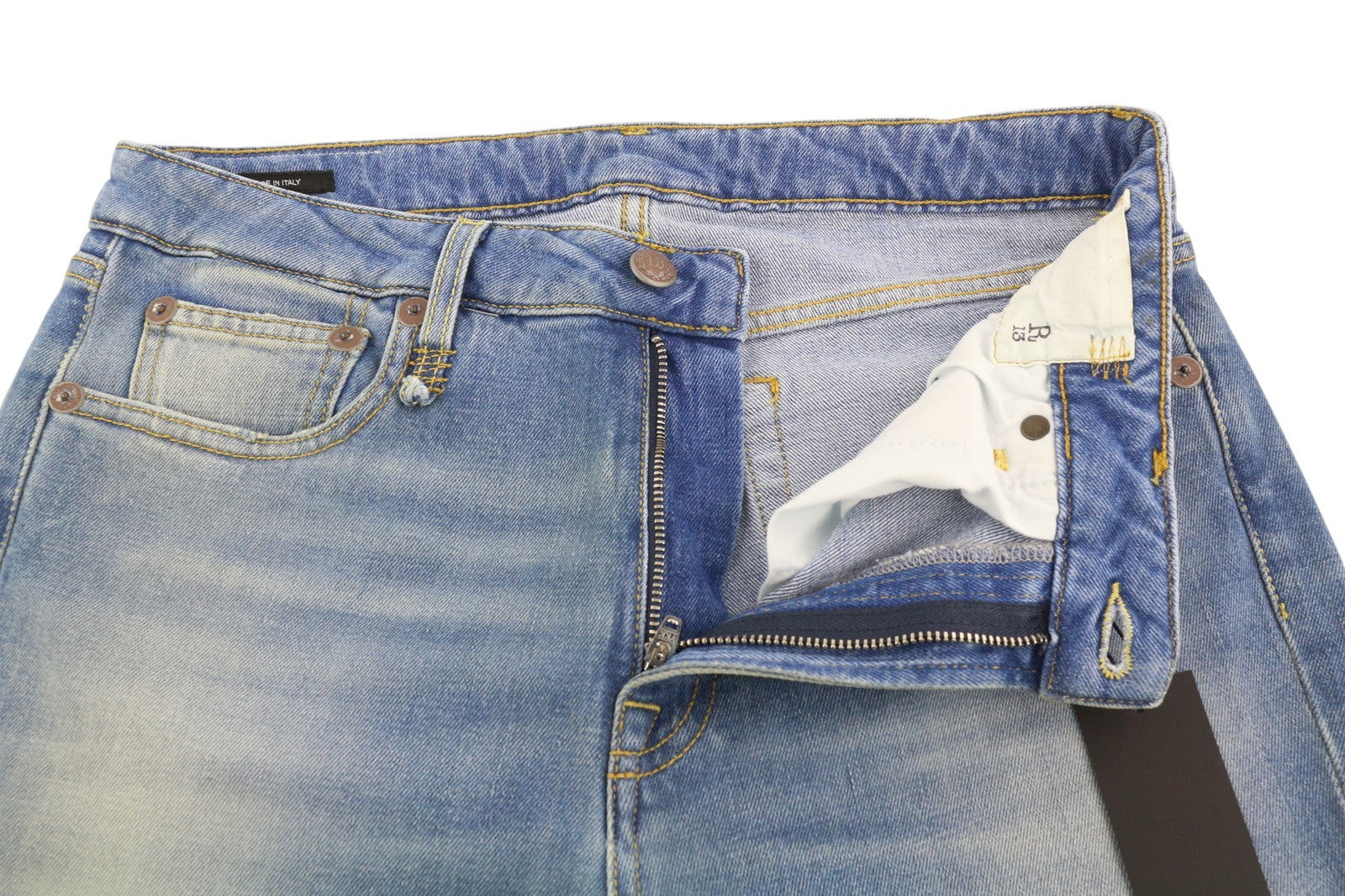 R13 Kick Women's Jeans 30 Jasper Stretch Bootcut Ankle Washed Denim RRP695