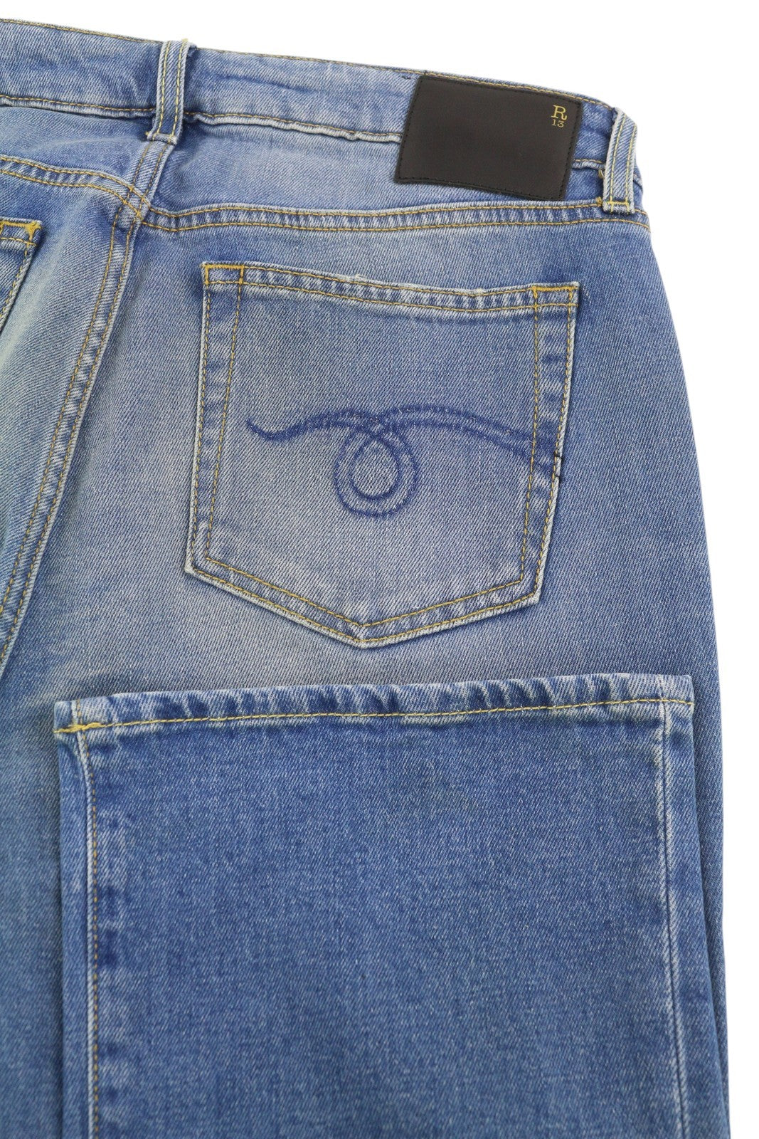 R13 Kick Women's Jeans 30 Jasper Stretch Bootcut Ankle Washed Denim RRP695