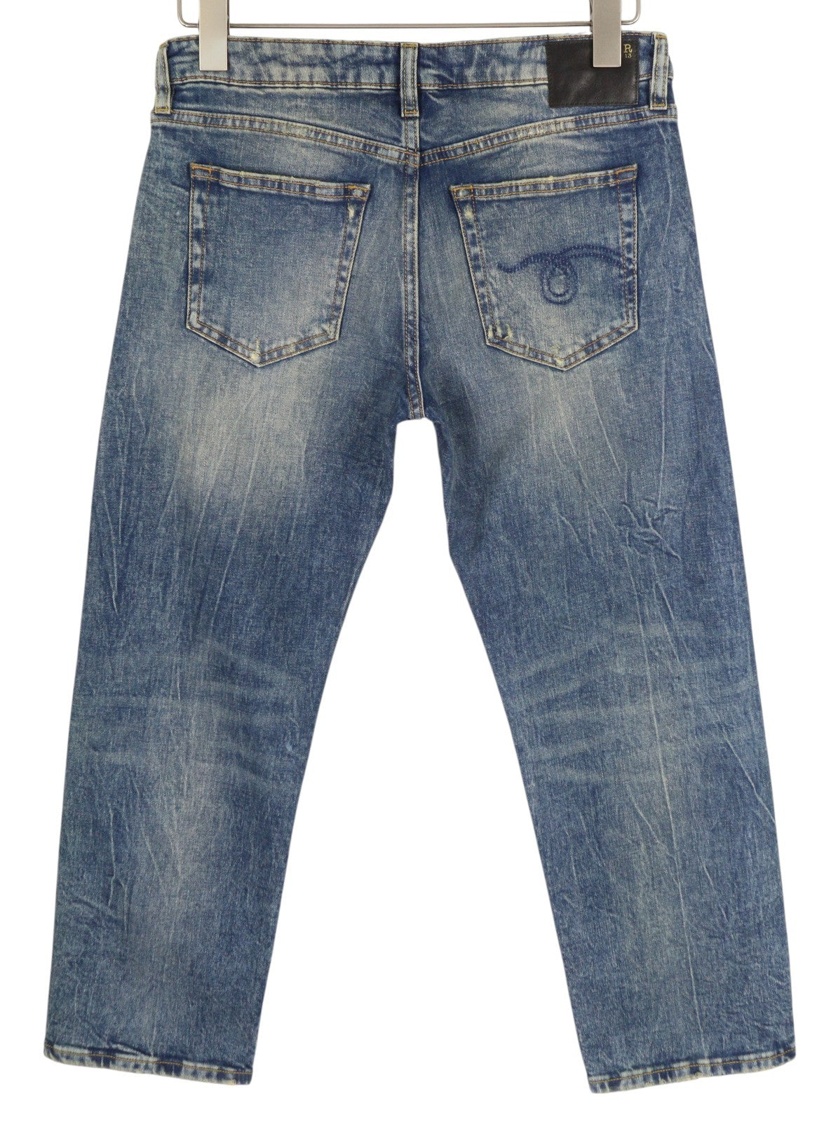 R13 Boy Straight Women's Jeans 27 Kelly Stretch Blue Cropped Ankle Denim RRP645