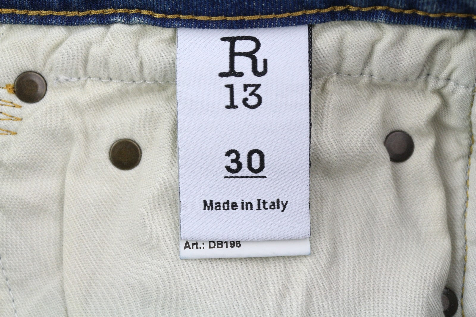 R13 Boy Straight Women's Jeans 30 Kelly Stretch Blue Cropped Ankle Denim RRP645