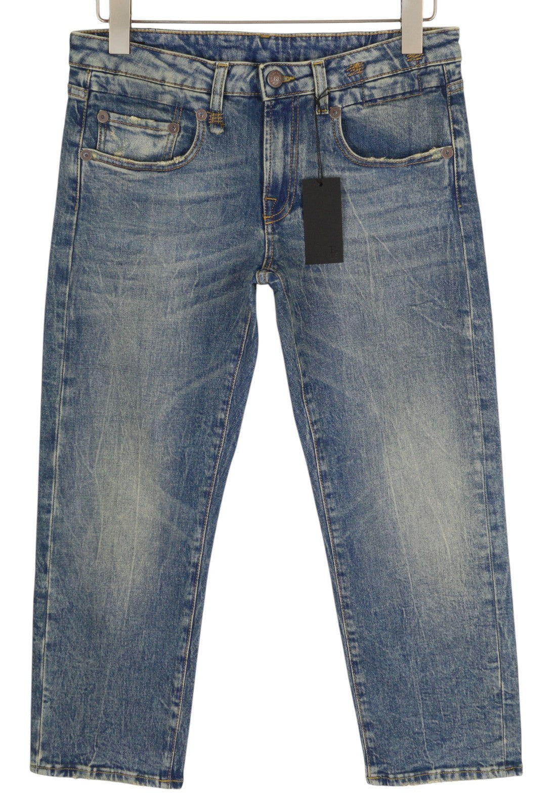 R13 Boy Straight Women's Jeans 27 Kelly Stretch Blue Ankle Length Denim RRP645