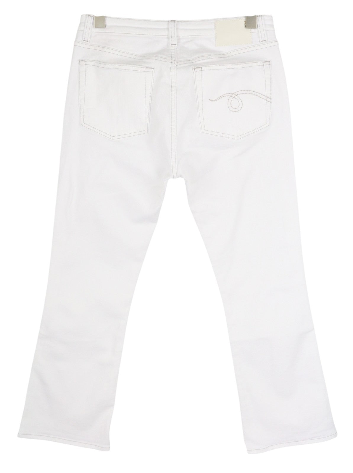 R13 Kick Women's Jeans 29 Bale White Bootcut Zip Fly Ankle Denim RRP526