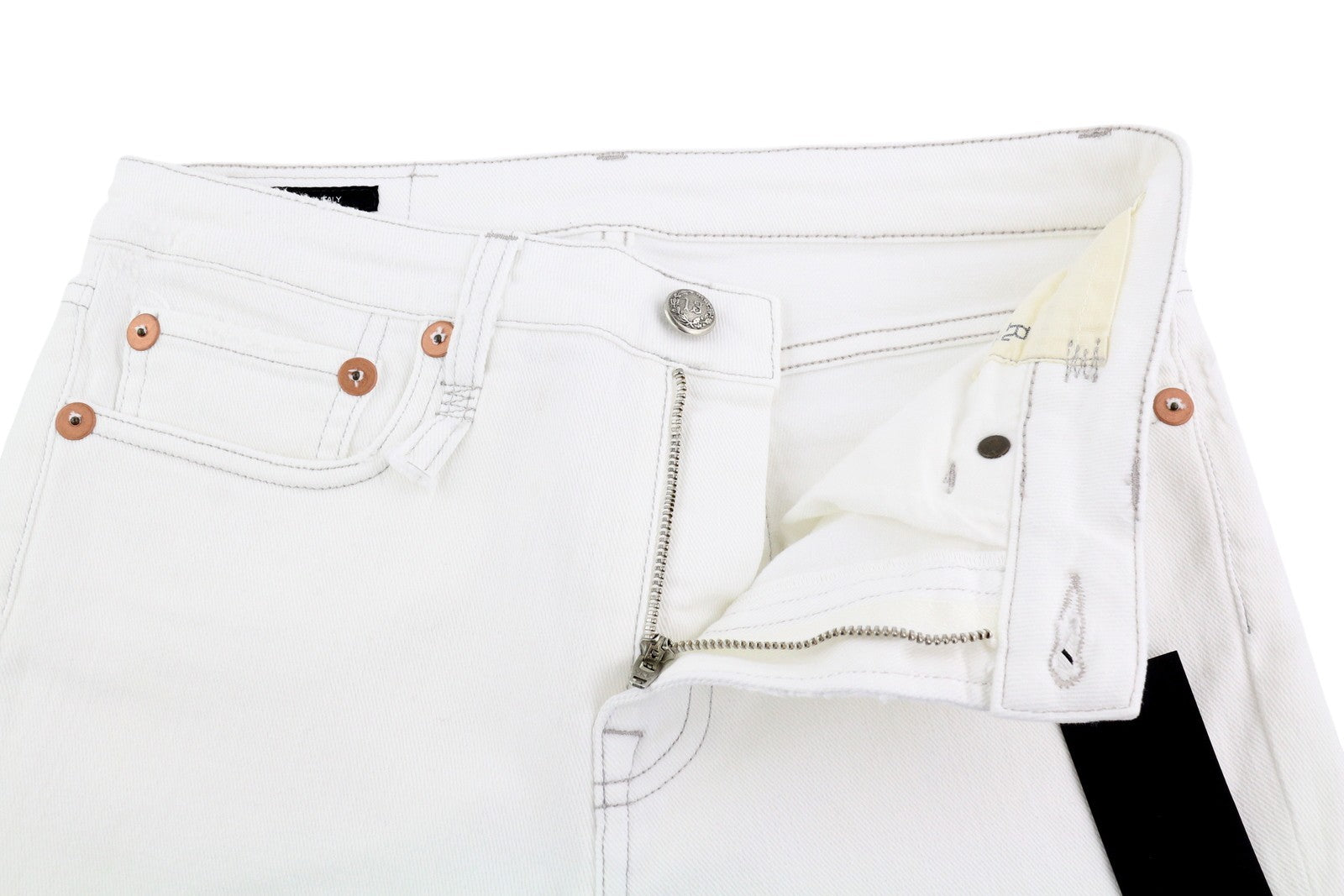 R13 Kick Women's Jeans 27 Bale White Bootcut Zip Fly Ankle Denim RRP526