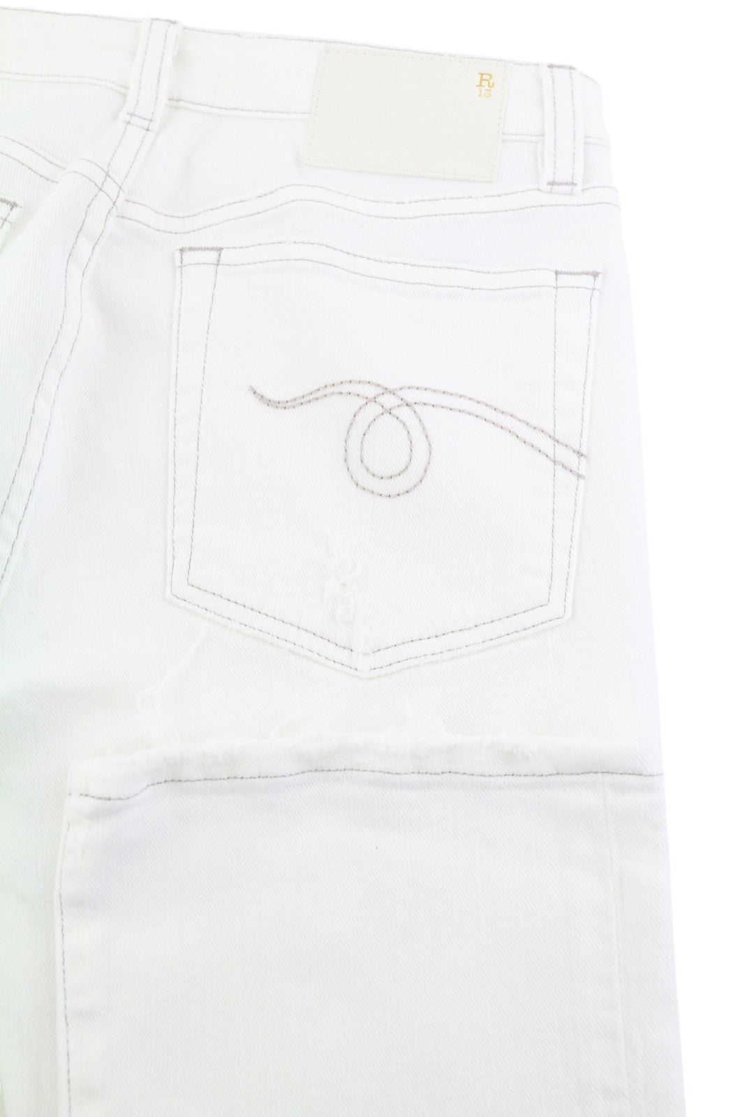 R13 Kick Women's Jeans 26 Bale White Bootcut Zip Fly Ankle Denim RRP526