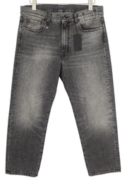 R13 Boyfriend Women's Jeans 29 Straight Zip Fly Washed Leyton Black Denim