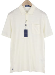 RALPH LAUREN Men's T-Shirt M White Embroidered Short Sleeve Polo RRP223