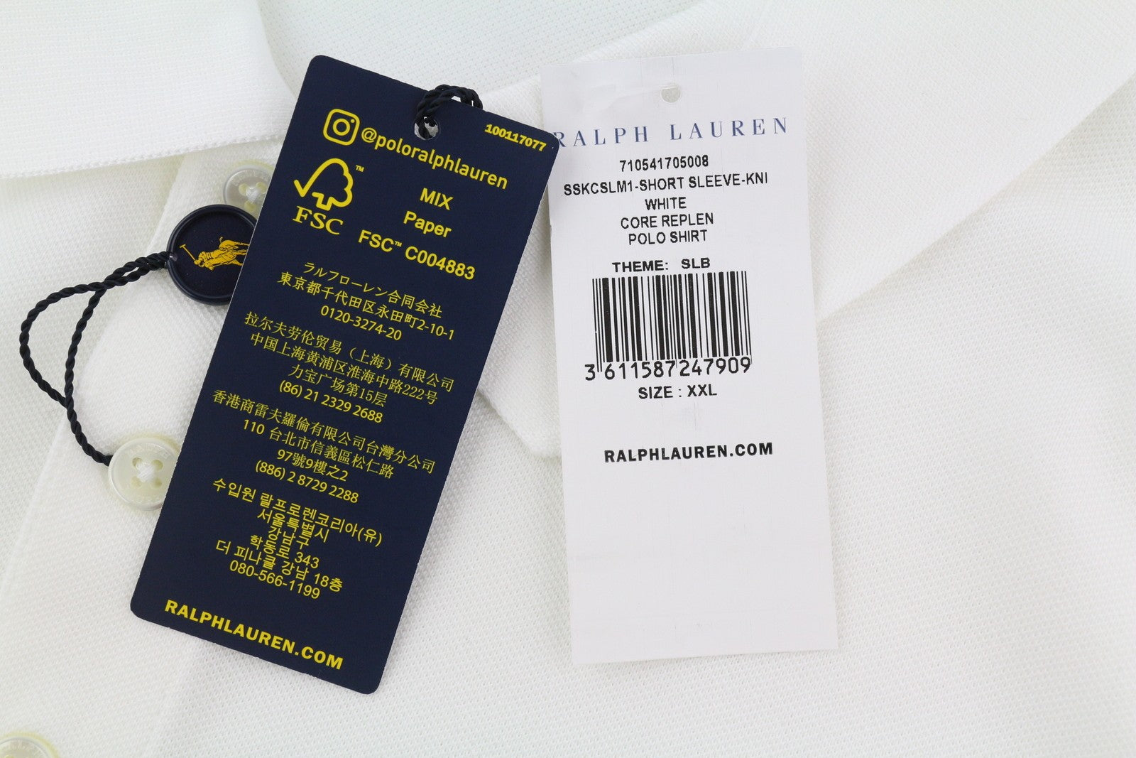 RALPH LAUREN Slim Fit Men's T-Shirt 2XL Stretch Polo Short Sleeve RRP230