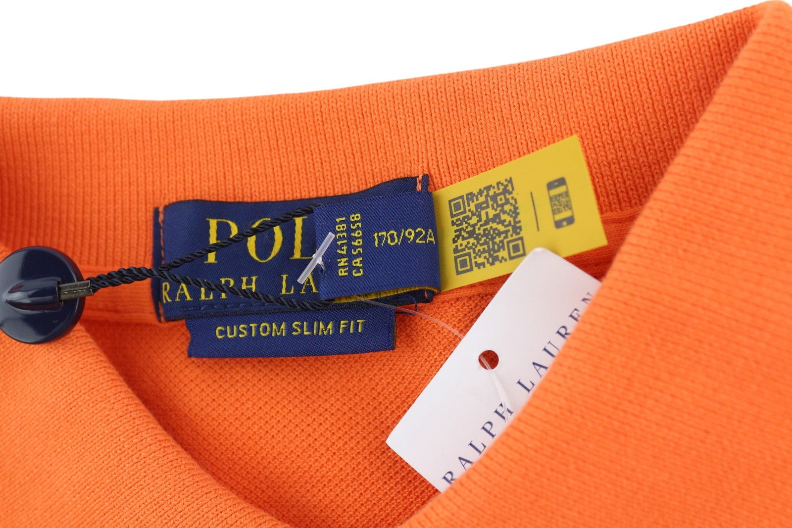 RALPH LAUREN Custom Slim Fit Men's T-Shirt S Orange Polo Short Sleeve Polo