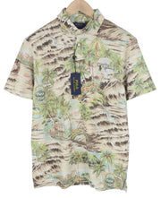 RALPH LAUREN Custom Slim Fit Men T-Shirt M Palm Print Short Sleeve Polo