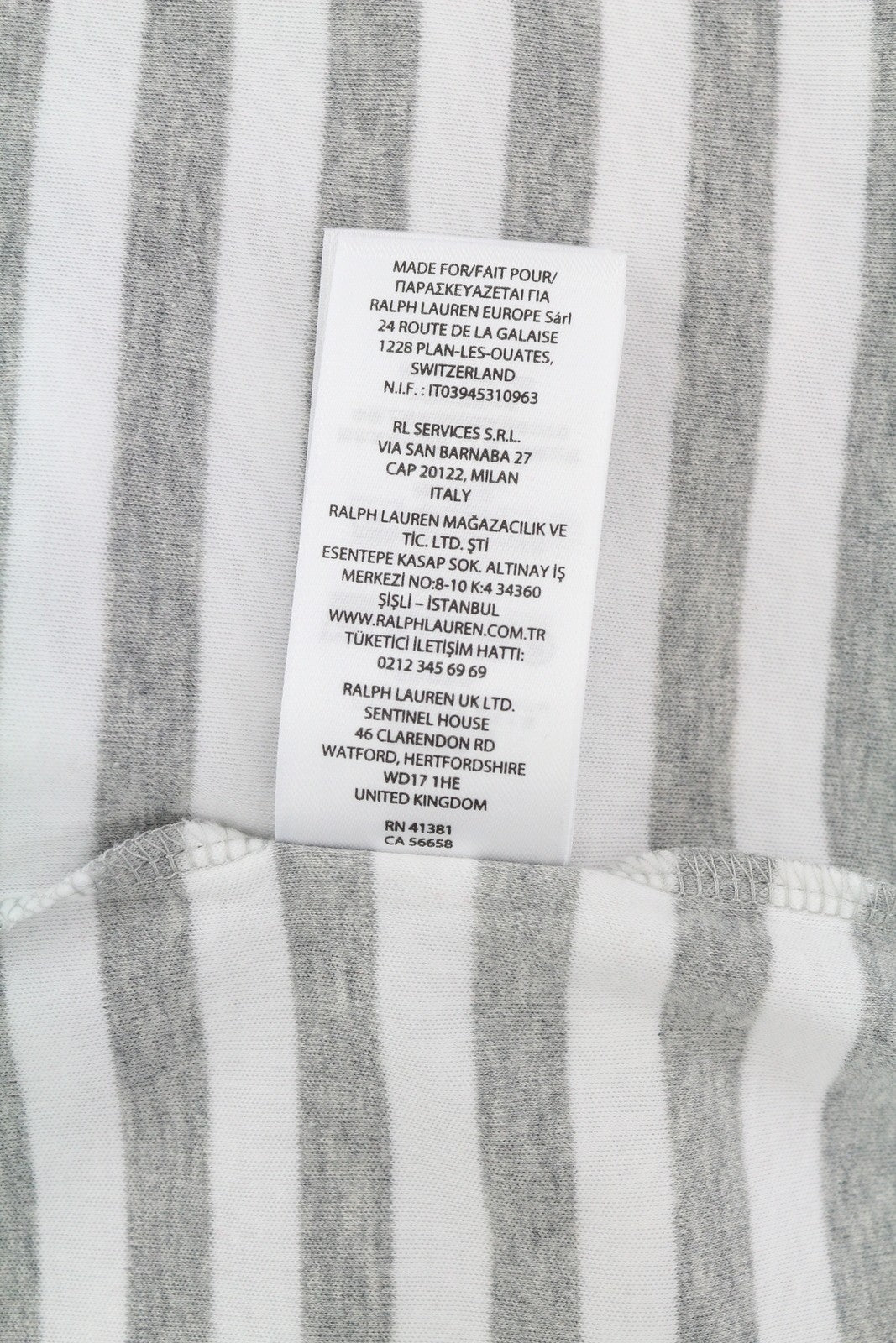RALPH LAUREN Classic Fit Men's T-Shirt L Striped Polo Short Sleeve