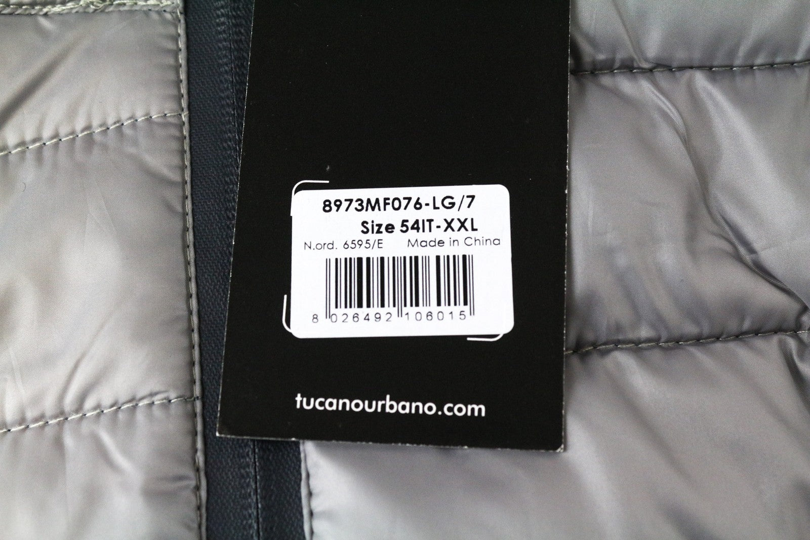 TUCANO URBANO moteriška striukė su daugkartiniu užtrauktuku IT54, pilka, vandeniui atspari, neperpučiama 