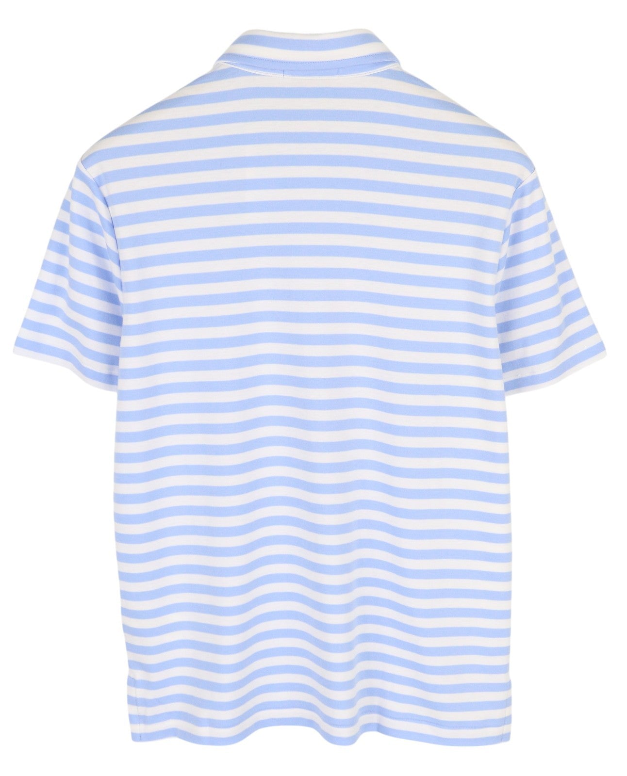 RALPH LAUREN Men's Polo S Blue Striped Custom Slim Fit