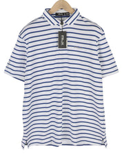 RLX RALPH LAUREN Golf Men's Polo XL White Stripe Short Sleeve Wicking