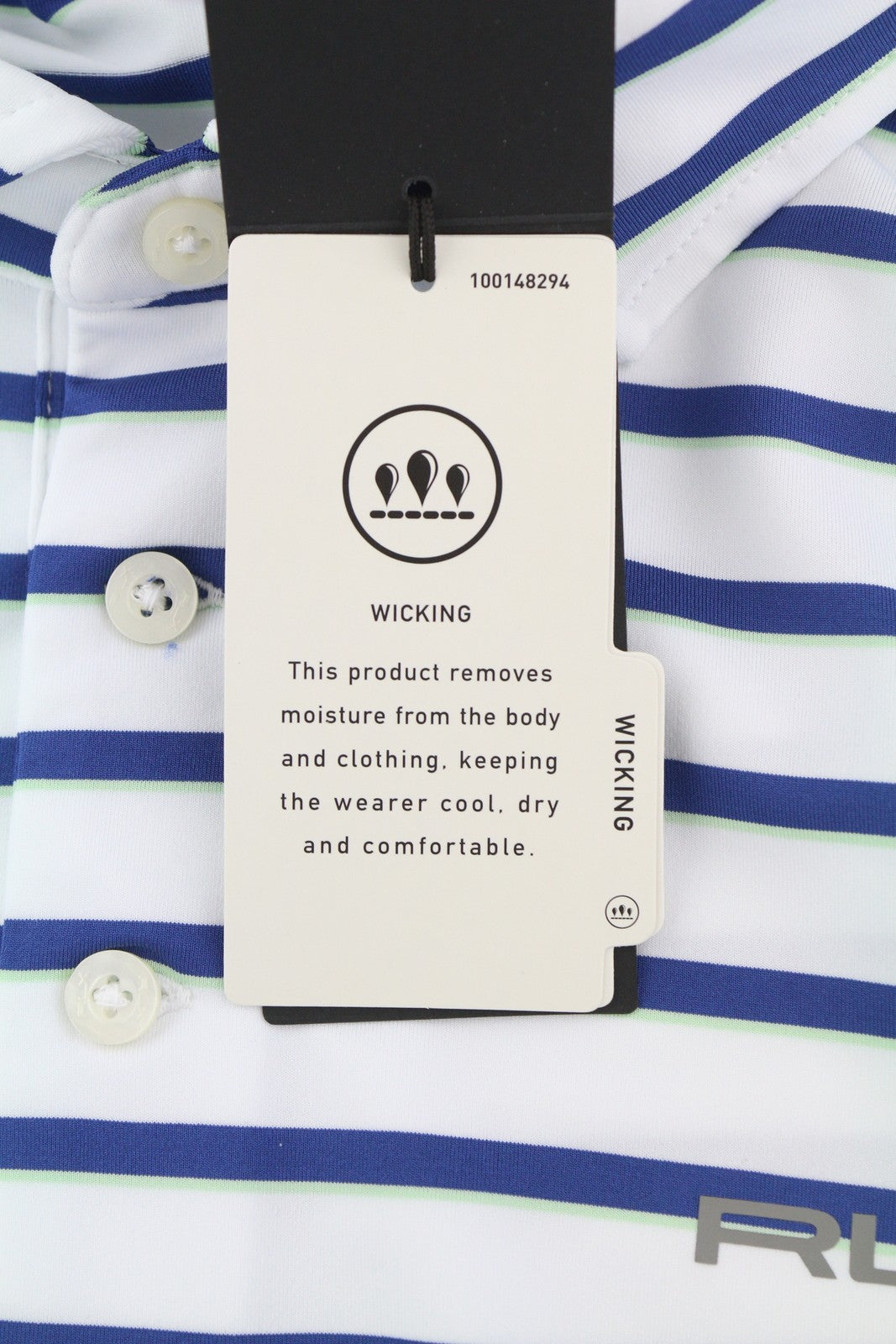 RLX RALPH LAUREN Golf Men's Polo XL White Stripe Short Sleeve Wicking