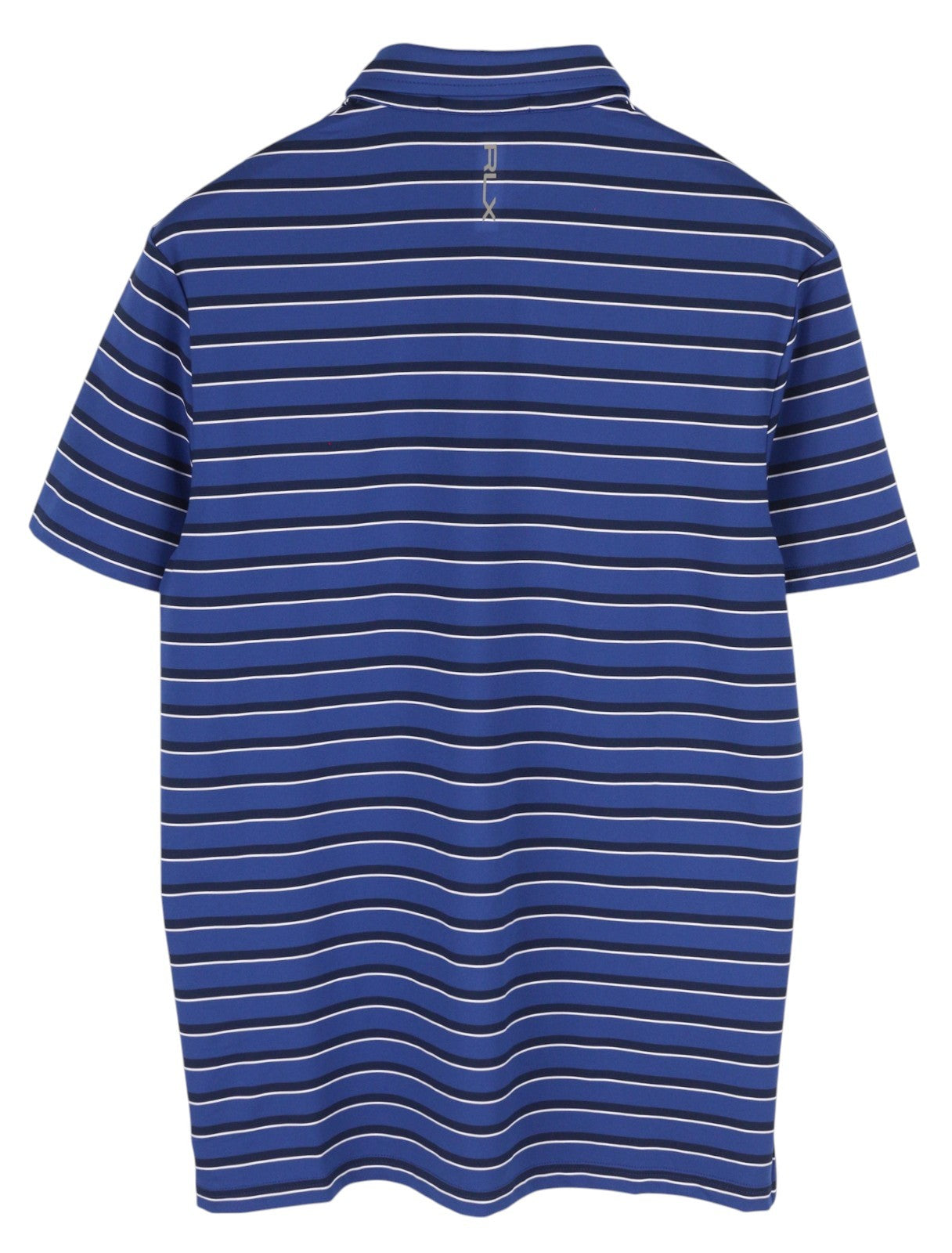 RLX RALPH LAUREN Golf Men's Polo M Blue Stripe Logo Performance Wicking