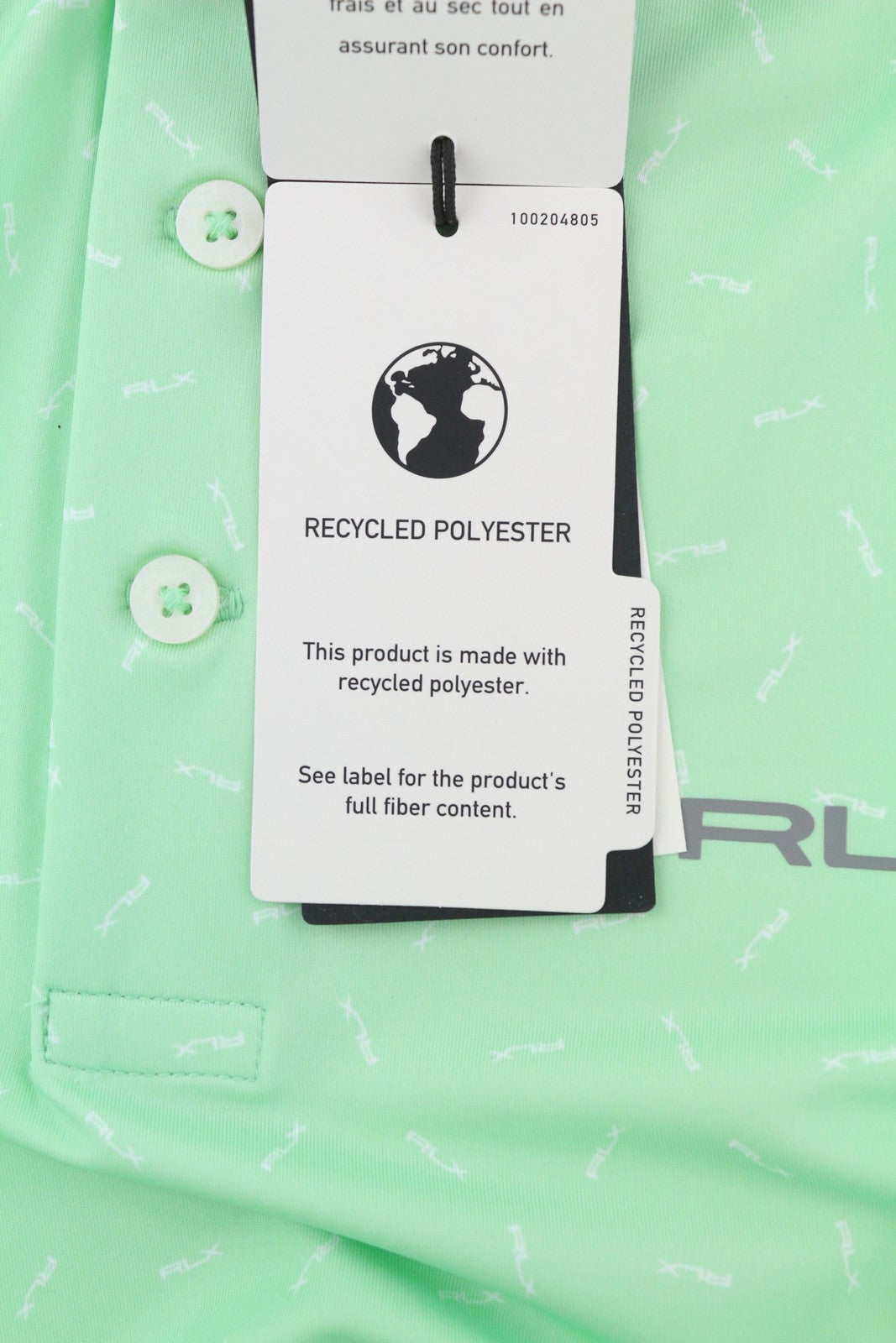 RLX RALPH LAUREN Golf Men's Shirt L Green Patterned Wicking Logo