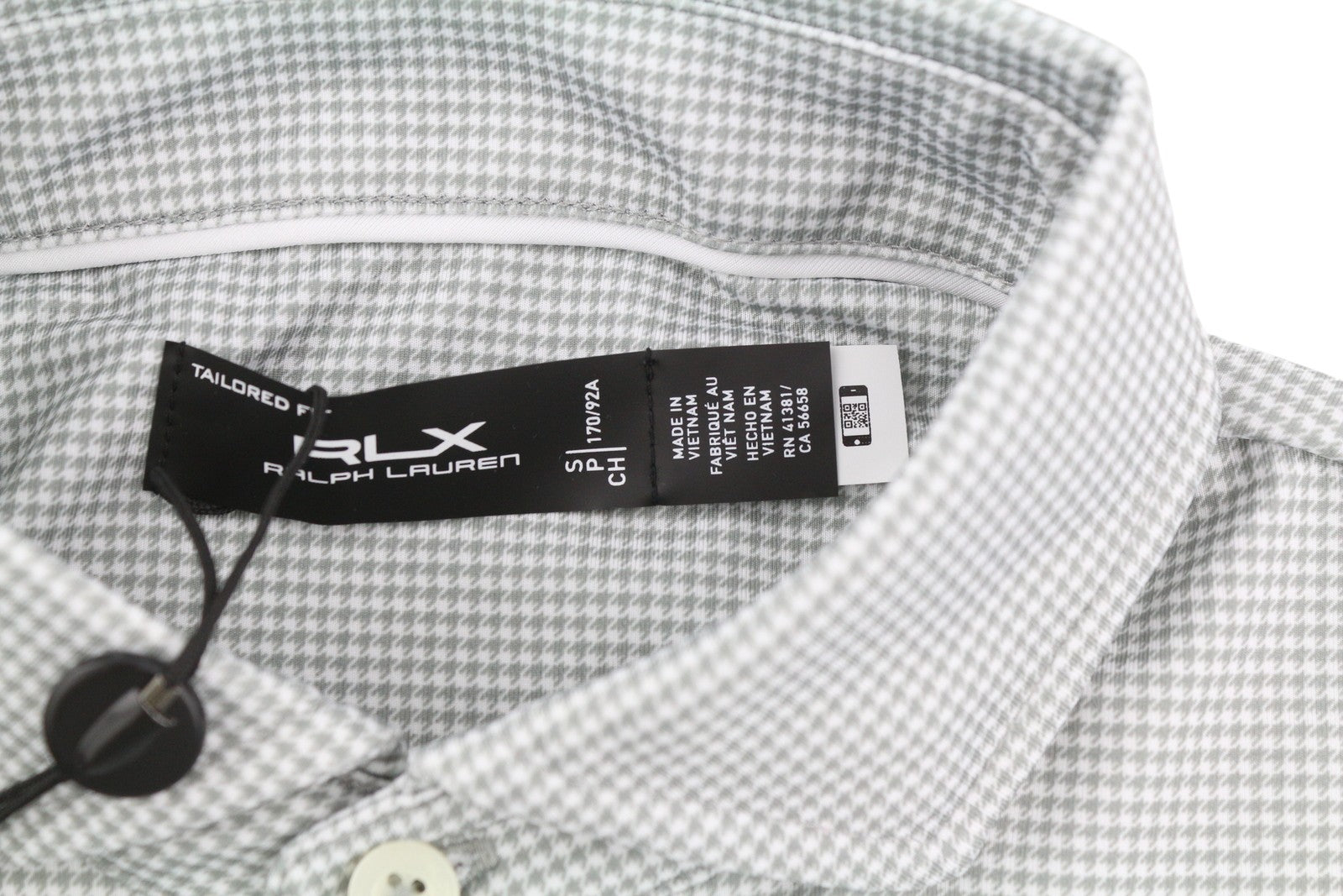 RLX RALPH LAUREN Golf Men's Polo S Grey Houndstooth Wicking