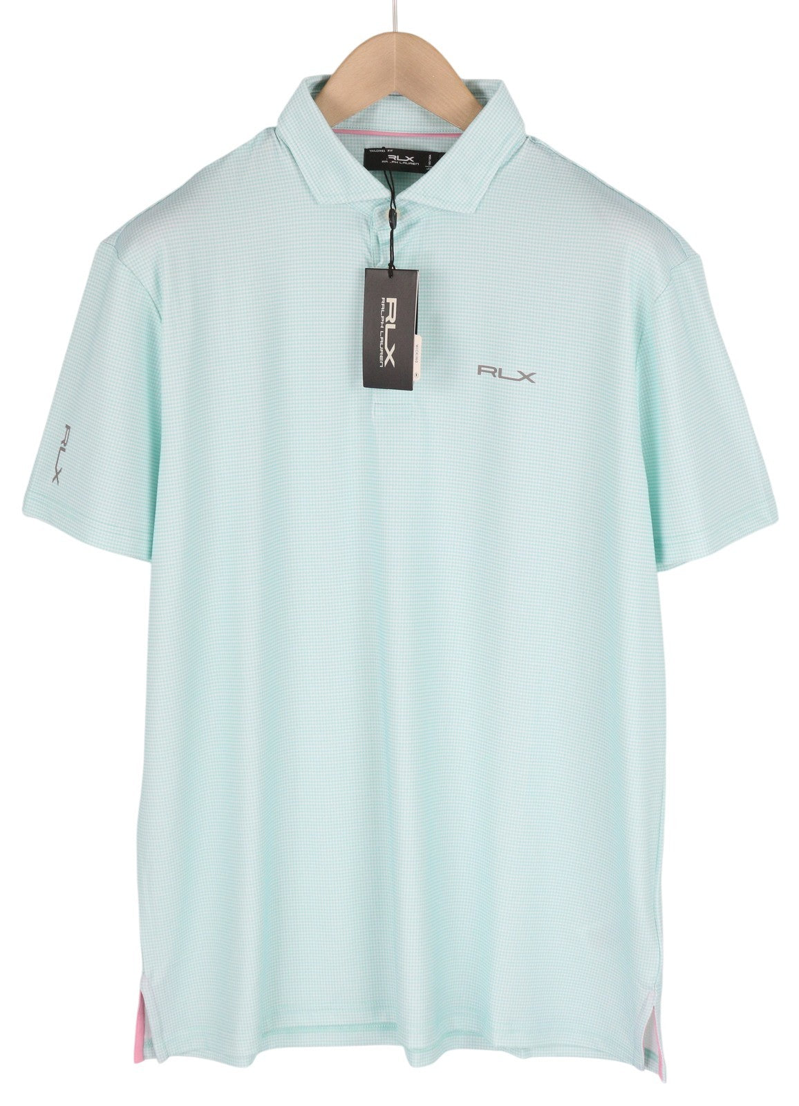 RLX RALPH LAUREN Golf Men's Polo L Blue Houndstooth Wicking