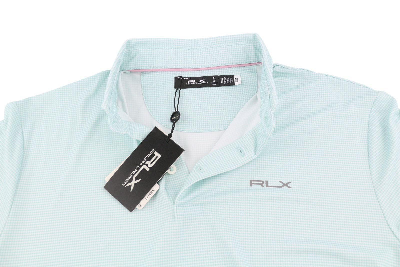 RLX RALPH LAUREN Golf Men's Polo L Blue Houndstooth Wicking