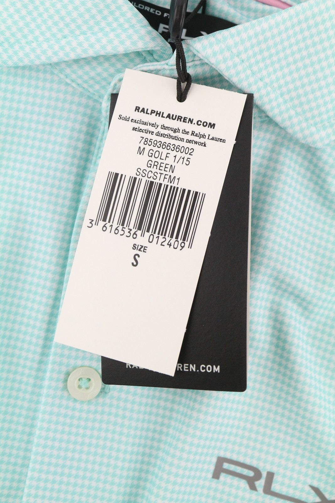 RLX RALPH LAUREN Golf Men's Polo S Blue Houndstooth Wicking